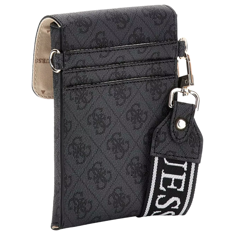 Guess Latona Mini Crossbody Phone Bag Coal Logo Women's