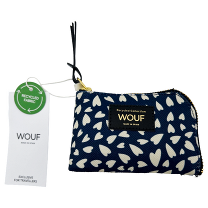 Wouf Hearts Card/ Coin Holder Wallet Blue