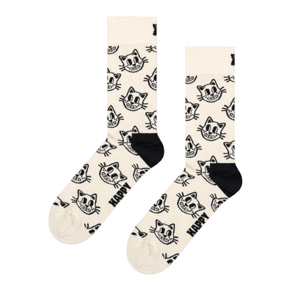 Happy Socks Cat Socks CAT01-9100 UK Size 3.5-6.5
