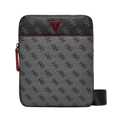 Guess Milano-4G Reverse Eco Mens Flat Crossbody Bag Dark Black & Grey HMMILRP4323-DYK