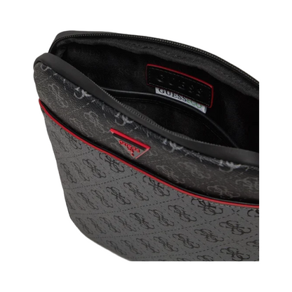 Guess Milano-4G Reverse Eco Mens Flat Crossbody Bag Dark Black & Grey HMMILRP4323-DYK