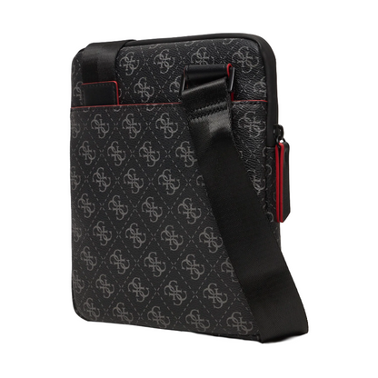 Guess Milano-4G Reverse Eco Mens Flat Crossbody Bag Dark Black & Grey HMMILRP4323-DYK