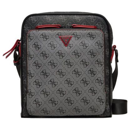 Guess Mens Flat Crossbody Bag Dark Black / Grey HMMILRP4360-DYK