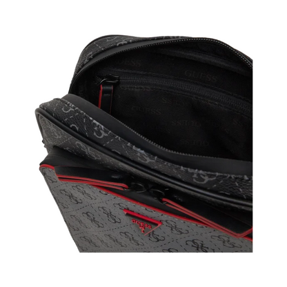 Guess Mens Flat Crossbody Bag Dark Black / Grey HMMILRP4360-DYK