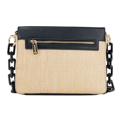 Mario Valentino Womens Crossbody Bag Copacabana Naturale / Black VBS7UG04S