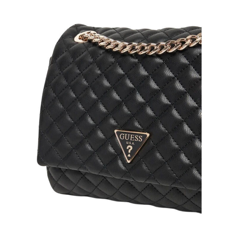 Guess Womens Everlee Convertible Crossbody Flap bag Black QG867921