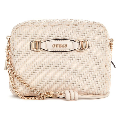 Guess Women's Crossbody Francy Woven Faux Leather Bag Shell HWWG9530140