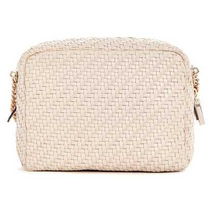 Guess Women's Crossbody Francy Woven Faux Leather Bag Shell HWWG9530140