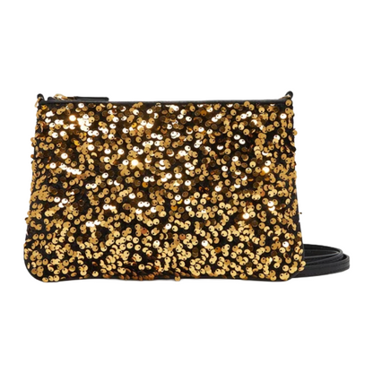 Coccinelle Womens Best Crossbody Paillettes Bag Golden Black E5SME55F501