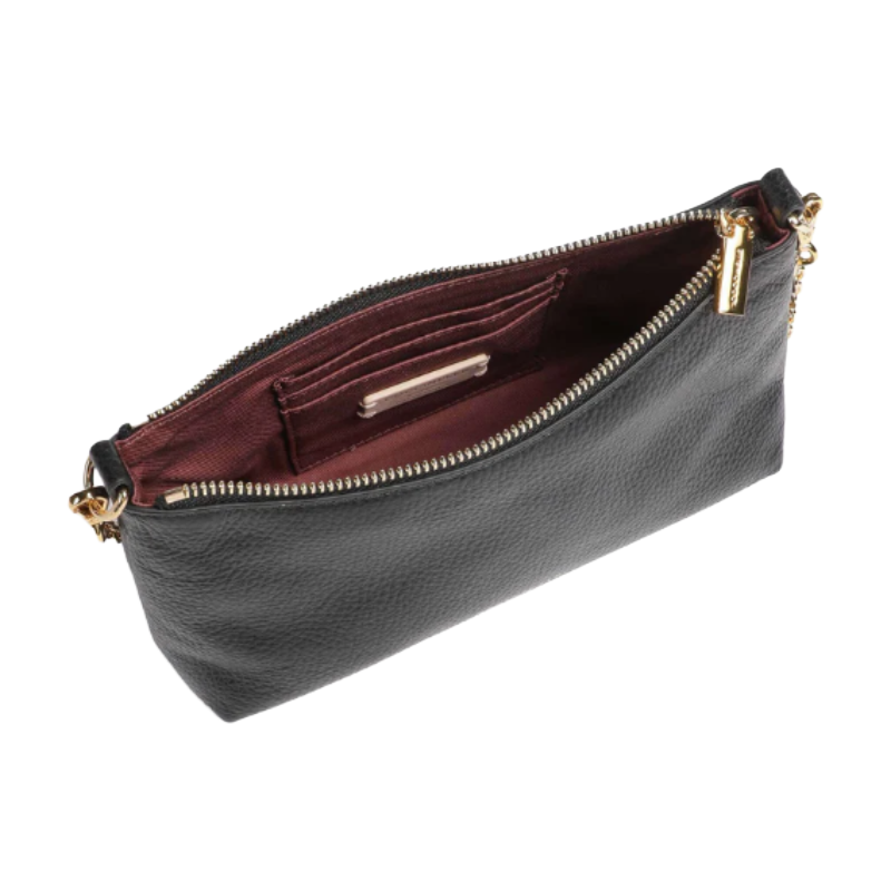 Coccinelle Womens Aura Shoulder Leather Bag Black E5QH0550101