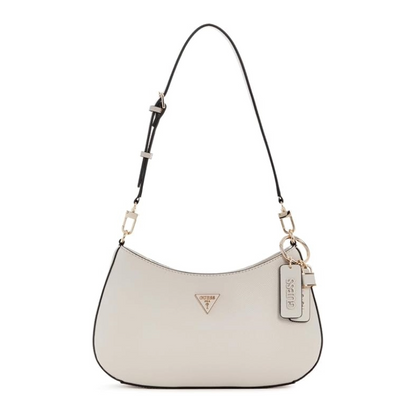 Guess Noelle II Zip Top Shoulder Bag Bone Beige