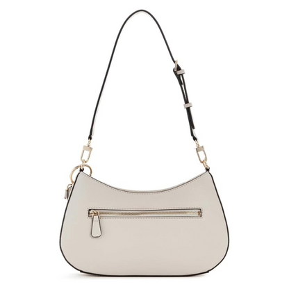 Guess Noelle II Zip Top Shoulder Bag Bone Beige