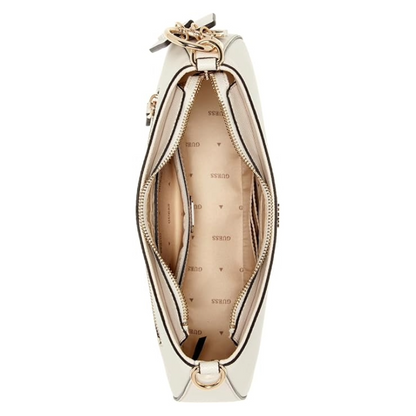 Guess Noelle II Zip Top Shoulder Bag Bone Beige