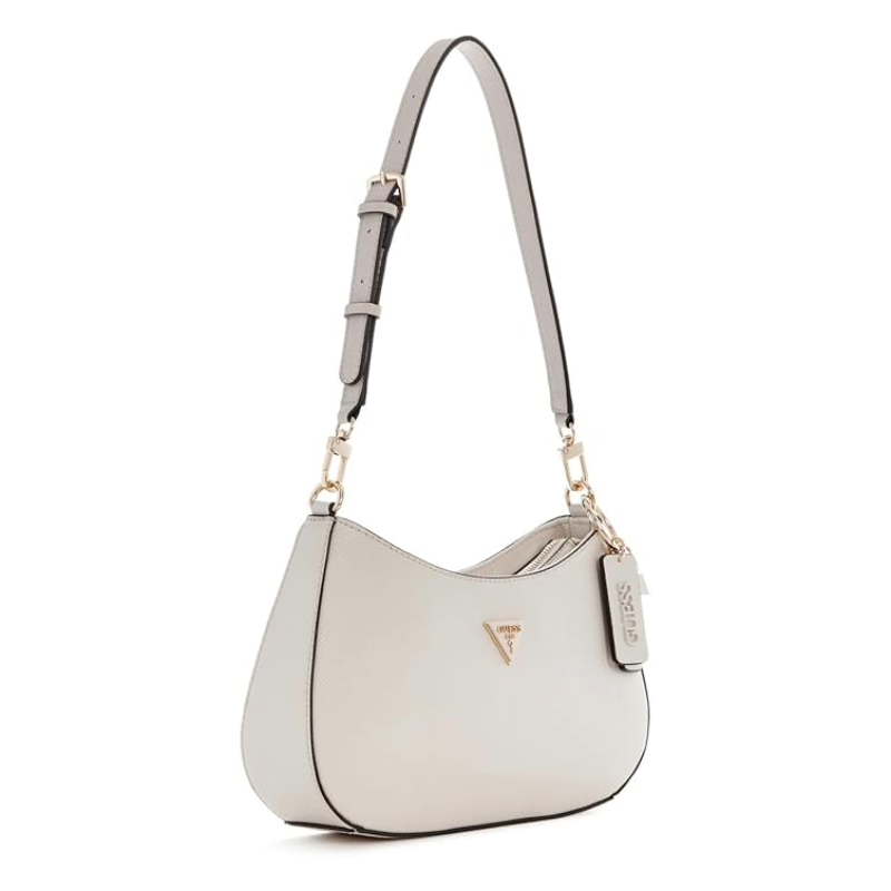Guess Noelle II Zip Top Shoulder Bag Bone Beige
