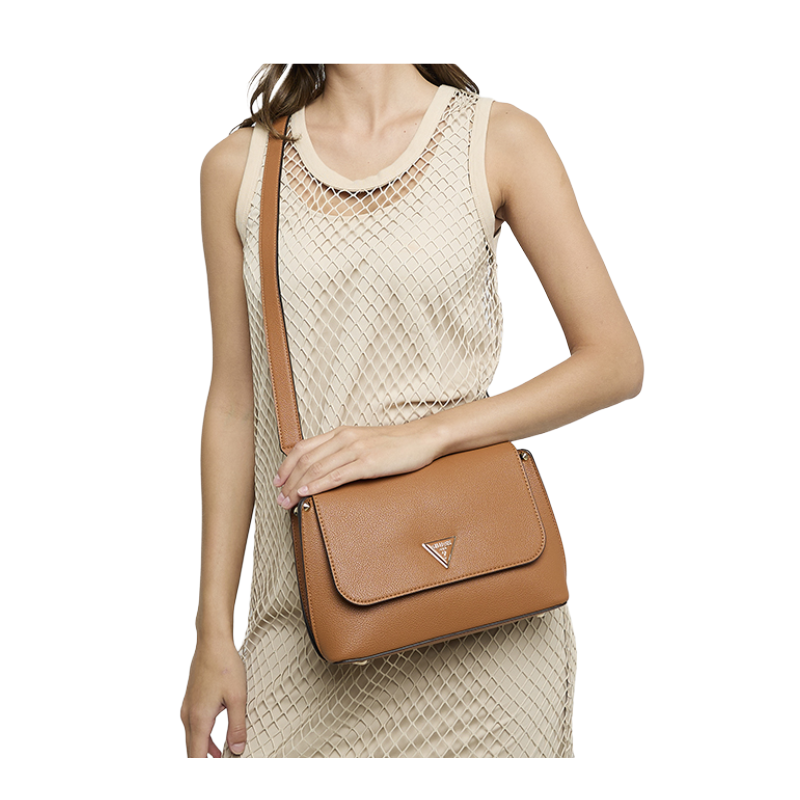 Guess Womens Meridian II Crossbody Bag Cognac BG697420