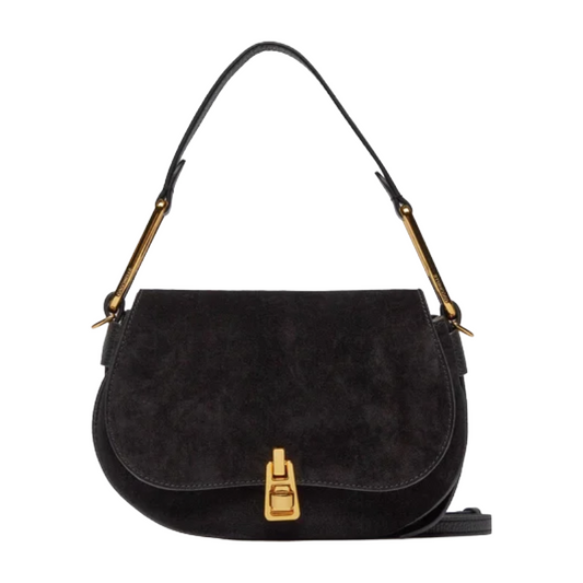 Coccinelle Womens Magie Suede Handbag Black H1PQS580101