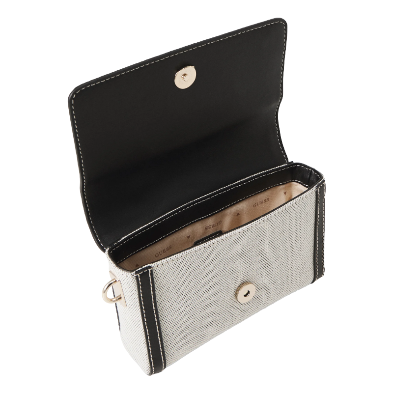 Guess Sebina Flap Shoulder Bag Black/Natural