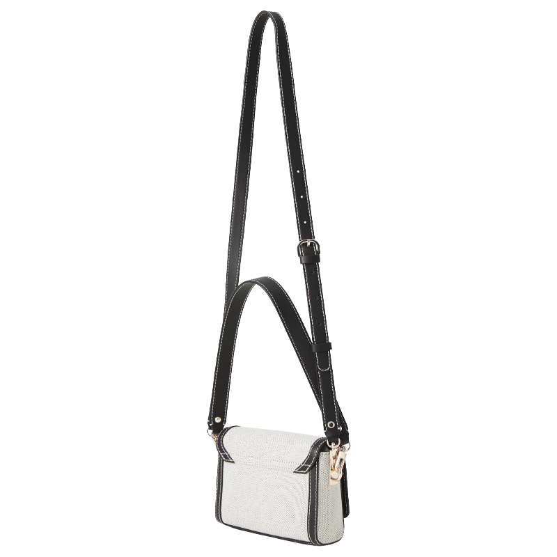 Guess Sebina Flap Shoulder Bag Black/Natural