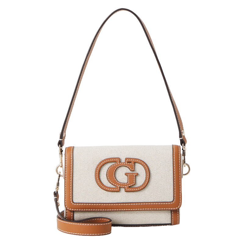 Guess Sebina Flap Shoulder Bag Caramel/Natural