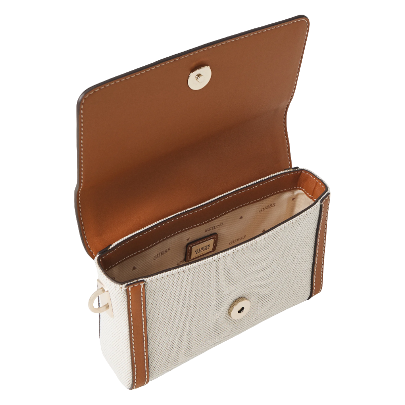 Guess Sebina Flap Shoulder Bag Caramel/Natural