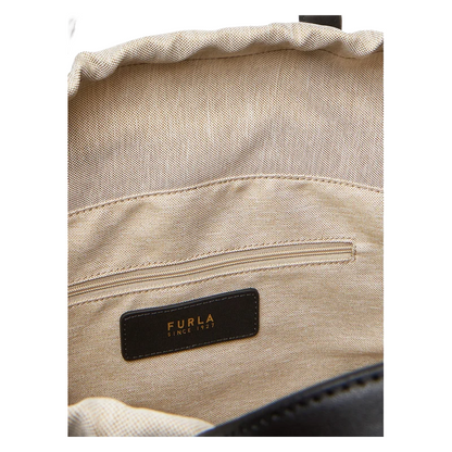 Furla Vortice Leather Tote Bag Black