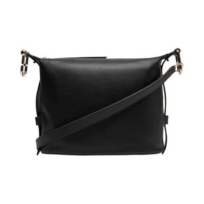 Furla Nuvola Leather Hobo Shoulder Bag Black