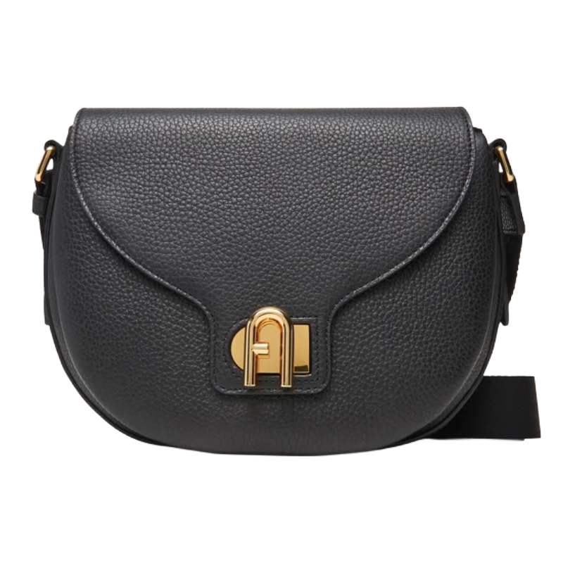 Furla Lotus Leather Crossbody Bag Black