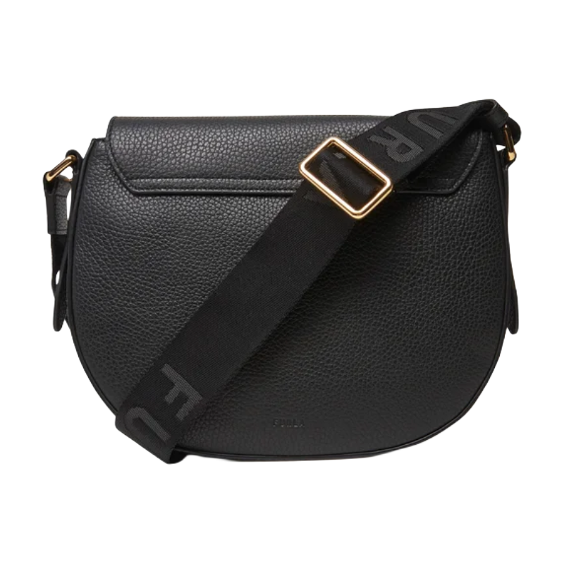 Furla Lotus Leather Crossbody Bag Black