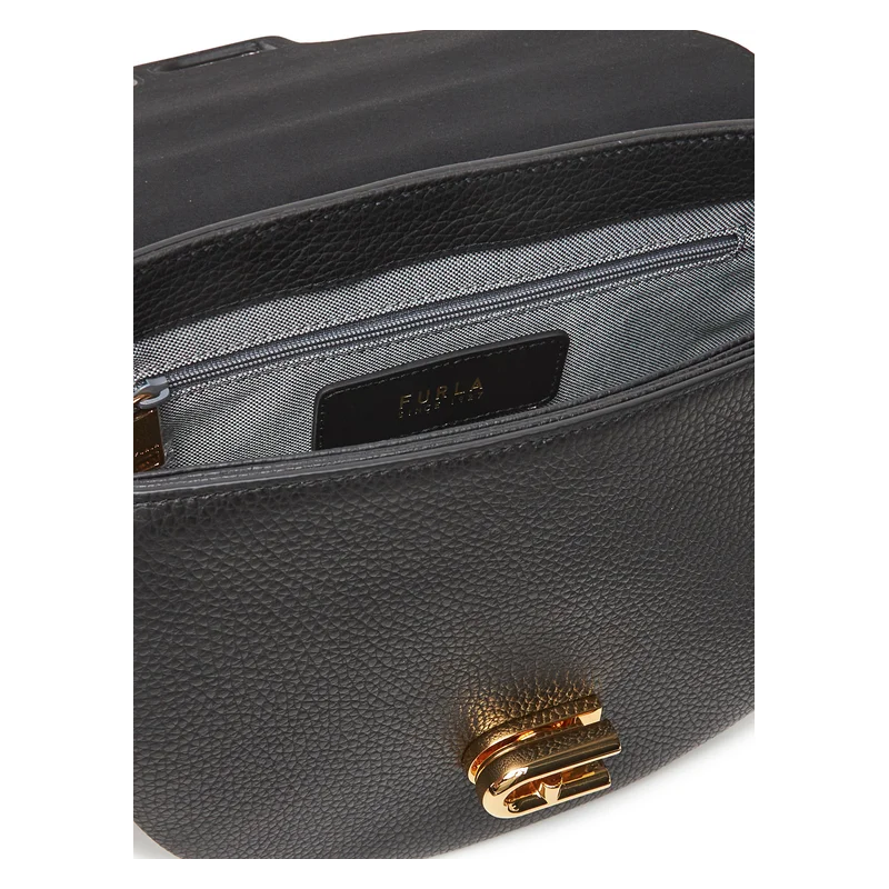 Furla Lotus Leather Crossbody Bag Black