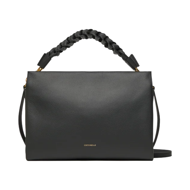 Coccinelle Womens Boheme Grana Double Grained Leather Bag Black E1M50190201