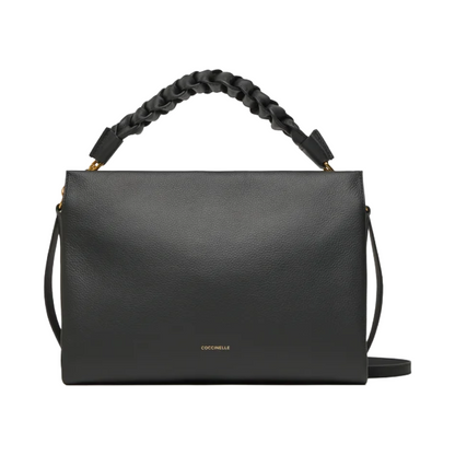 Coccinelle Womens Boheme Grana Double Grained Leather Bag Black E1M50190201