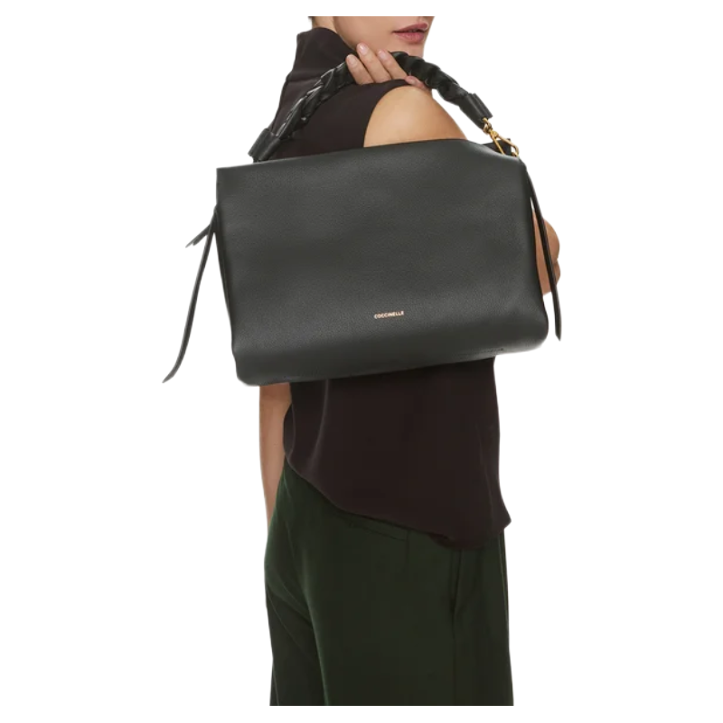 Coccinelle Womens Boheme Grana Double Grained Leather Bag Black E1M50190201