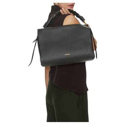 Coccinelle Womens Boheme Grana Double Grained Leather Bag Black E1M50190201