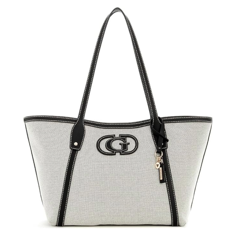 Guess Womens Sebina Shopper Tote Bag Natural/Black AG952423
