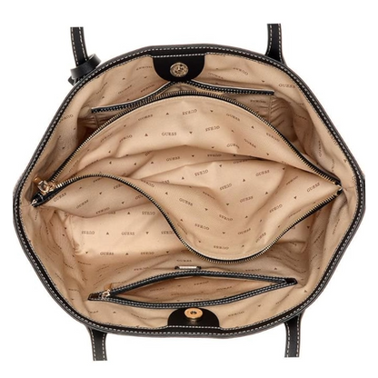 Guess Womens Sebina Shopper Tote Bag Natural/Black AG952423