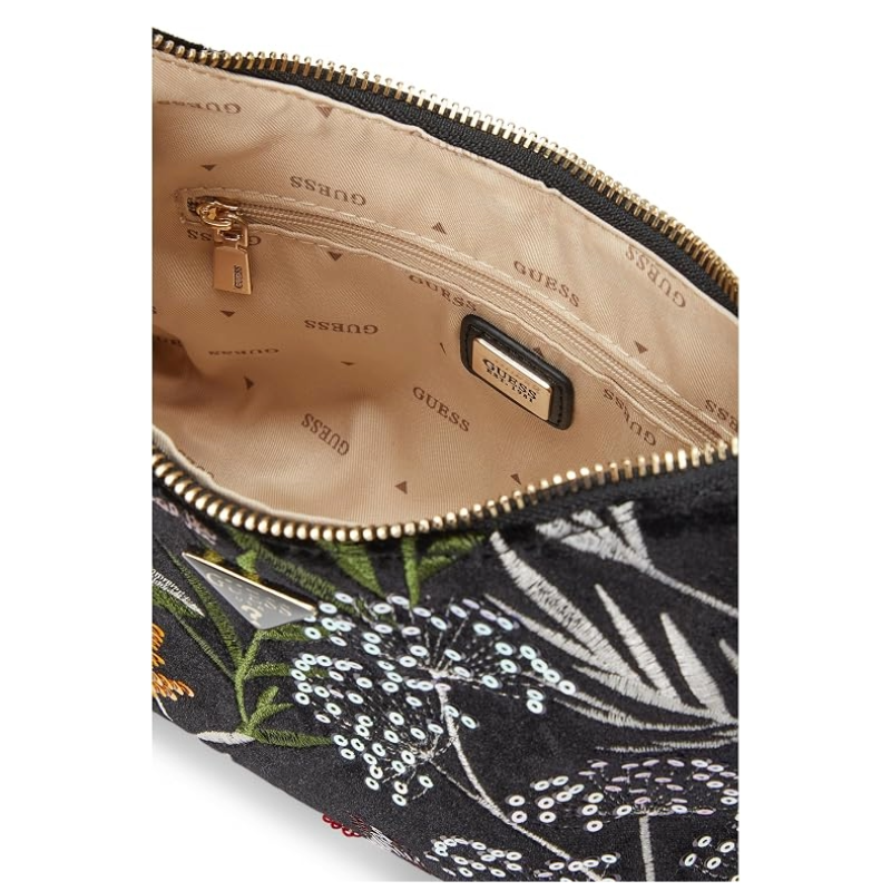 Guess Womens Zalina Mini Handbag Floral Black VT935017