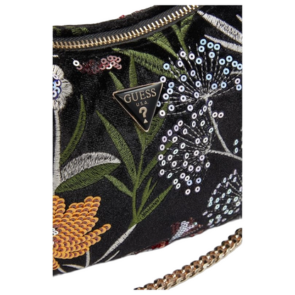 Guess Womens Zalina Mini Handbag Floral Black VT935017