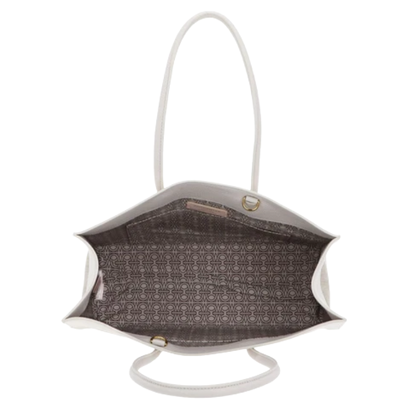 Coccinelle Myrtha Canvas Leather Shopper Bag Natural White