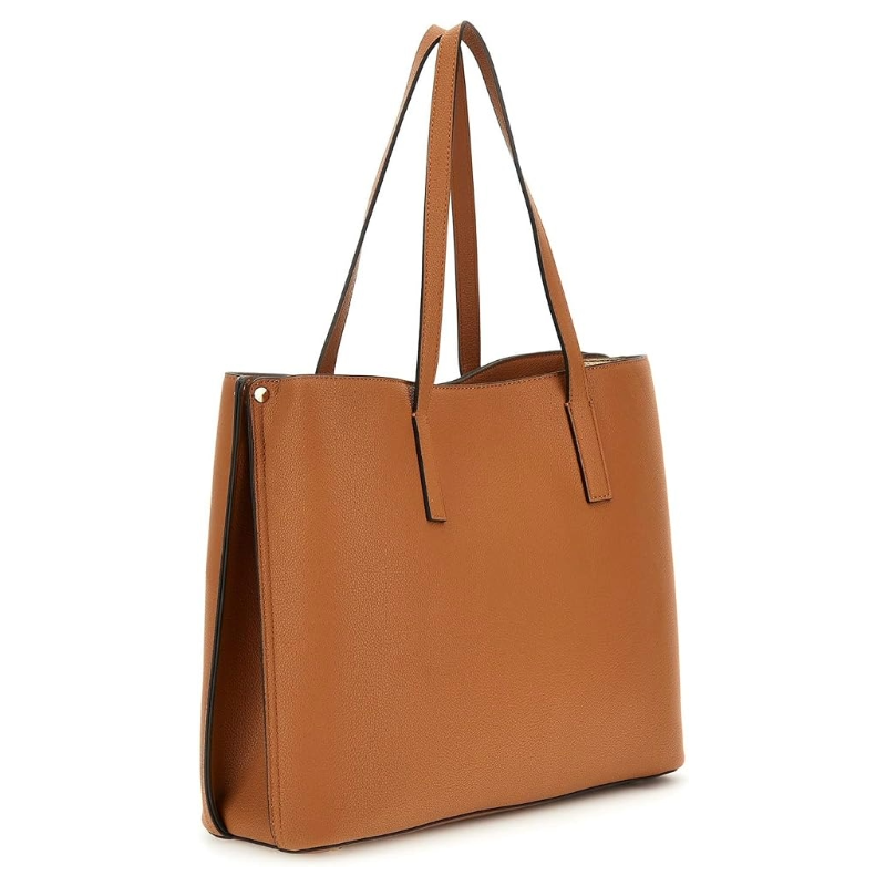 Guess Womens Meridian II Girlfriend Tote Bag Cognac Brown BG697423