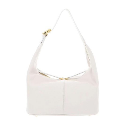 Coccinelle Fernanda Leather Medium Shoulder Bag White