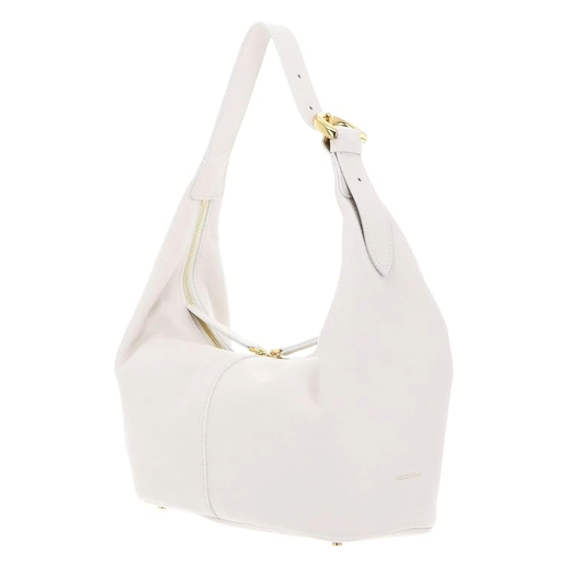 Coccinelle Fernanda Leather Medium Shoulder Bag White