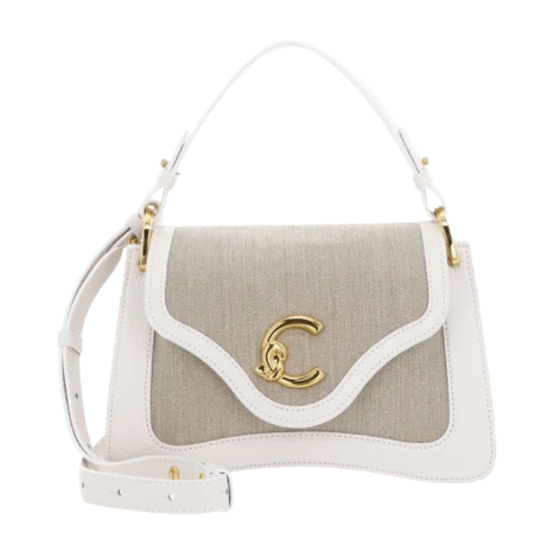Coccinelle Womens C-Me Canvas Small Bag Natural Blanco White E1SUA180201