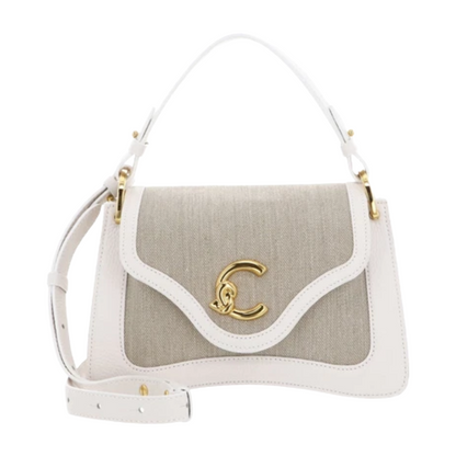 Coccinelle Womens C-Me Canvas Small Bag Natural Blanco White E1SUA180201