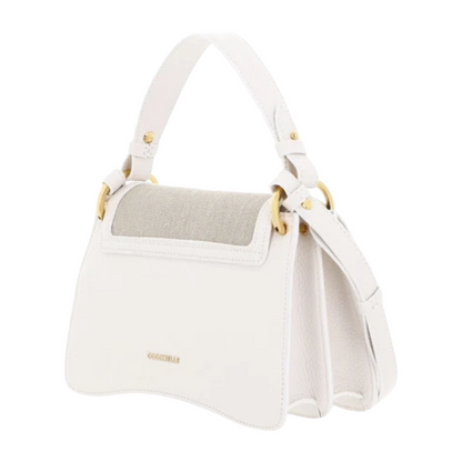 Coccinelle Womens C-Me Canvas Small Bag Natural Blanco White E1SUA180201