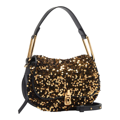 Coccinelle Womens Magie Paillettes Handbag Golden/Black E1S4Q580101