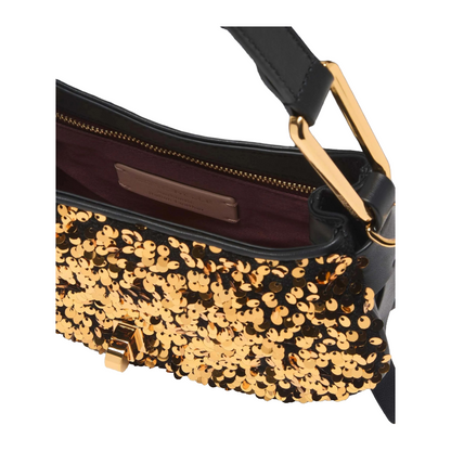 Coccinelle Womens Magie Paillettes Handbag Golden/Black E1S4Q580101