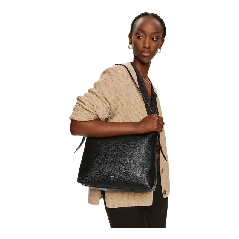 Coccinelle Womens Malory Leather Bag Black E1R1K130201