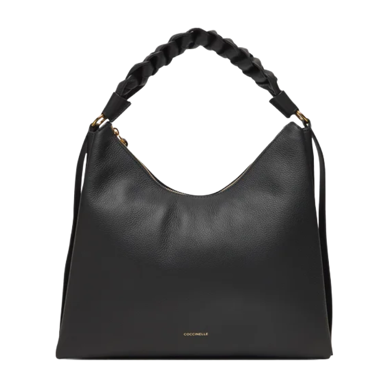 Coccinelle Womens Boheme Grana Double Leather Handbag Black E1M50130201