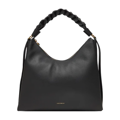 Coccinelle Womens Boheme Grana Double Leather Handbag Black E1M50130201