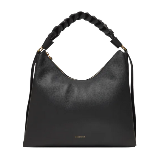 Coccinelle Womens Boheme Grana Double Leather Handbag Black E1M50130201